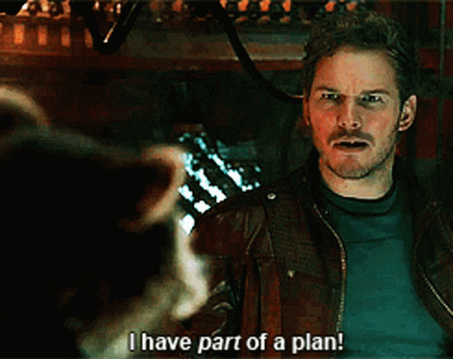 A Man Talking To A Raccoon With The Words I Have Part Of A Plan GIF