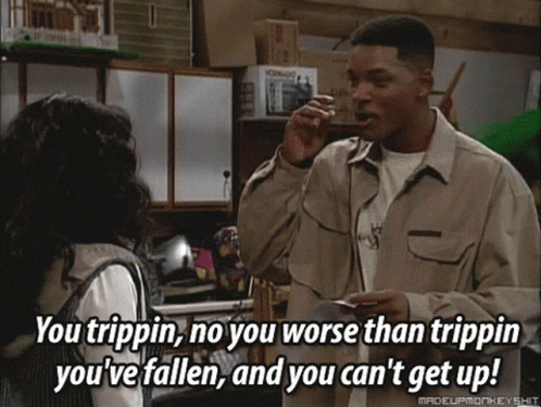 A Man Talking To A Woman With The Words You Trippin No You Worse Than Trippin GIF