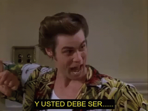A Man Talking To Another Man With The Words El Pelon De Los Cuentos ... Verdad Written Below Him GIF