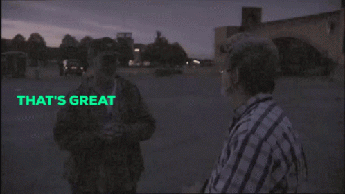 A Man Talking To Another Man With The Words That 'S Great And It 'S Gonna Be Great On The Bottom GIF