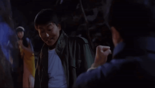 A Man Talking To Another Man With The Words You Wanna Fight Like A Man Below Him GIF