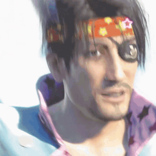 A Man Wearing A Bandana With A Star On It GIF