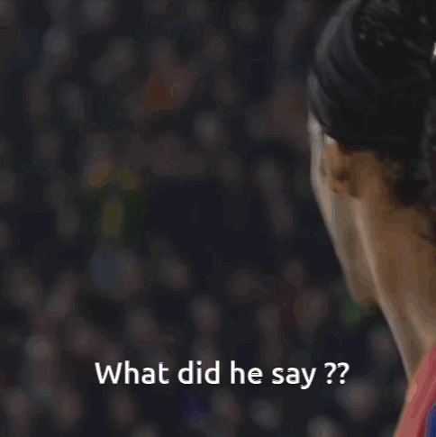 A Man Wearing A Barcelona Jersey Is Asking What Did He Say GIF