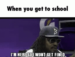 Man In Baseball Cap And Sunglasses Says When You Get To School GIF