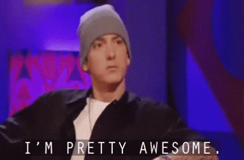 A Man Wearing A Beanie And A Black Jacket Says I 'M Pretty Awesome GIF
