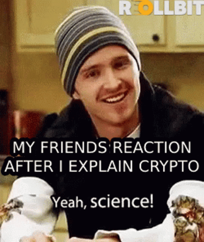 A Man Wearing A Beanie Is Smiling In A Kitchen With A Meme That Says Yeah Science . GIF
