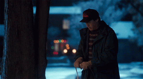 A Man Wearing A Black Hat That Says ' Chicago ' On It GIF