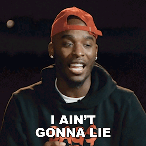 A Man Wearing A Black Hoodie And A Red Hat Says I Ain 'T Gonna Lie GIF