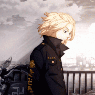 A Man Wearing A Black Jacket With The Letter R On His Sleeve GIF