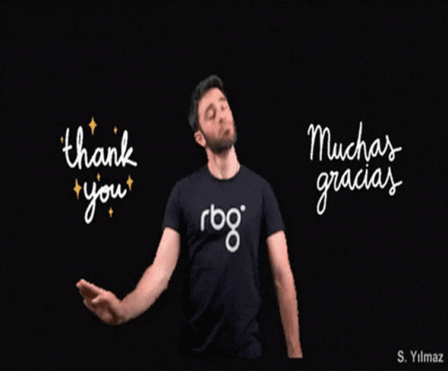 A Man Wearing A Black Rbg Shirt Says Thank You GIF