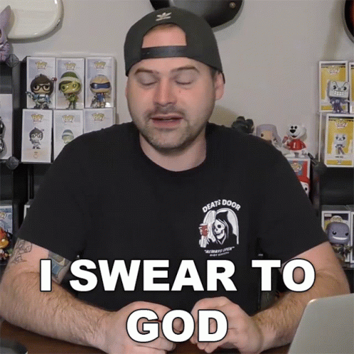 A Man Wearing A Black Shirt That Says Death Door On It GIF