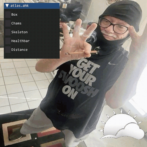 A Man Wearing A Black Shirt That Says " Get Your Swoosh On " GIF