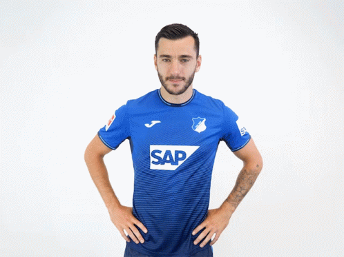 A Man Wearing A Blue Jersey That Says Adamyan 23 On It GIF
