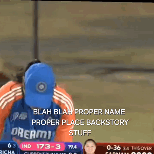 A Man Wearing A Blue Jersey That Says Dream 11 On It GIF