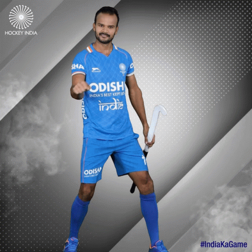 A Man Wearing A Blue Jersey That Says Odish On It GIF