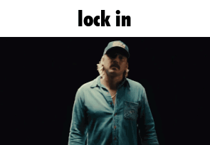 A Man Wearing A Blue Shirt And A Hat Says Lock In GIF