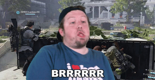 A Man Wearing A Blue Shirt That Says Brrrrr GIF