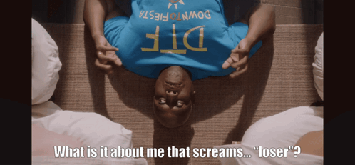 A Man Wearing A Blue Shirt That Says Down To Fiesta On It GIF