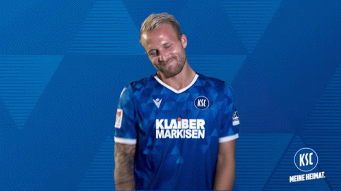 A Man Wearing A Blue Shirt That Says Ksc GIF