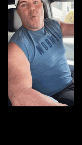 A Man Wearing A Blue Shirt That Says Nobull GIF