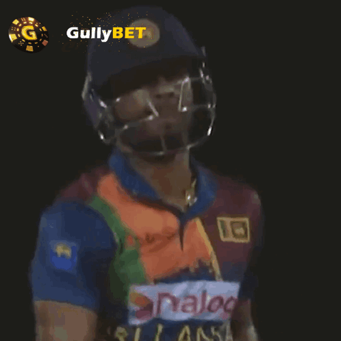 A Man Wearing A Blue Shirt That Says Sri Lanka GIF