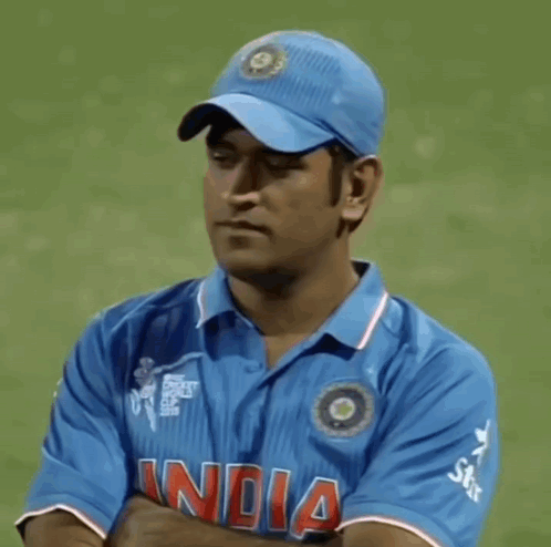 A Man Wearing A Blue Shirt With India Written On It GIF