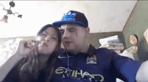 A Man Wearing A Blue Shirt With The Word Etihad On The Front GIF