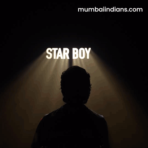 A Man Wearing A Blue Shirt With The Word Star Boy On It GIF