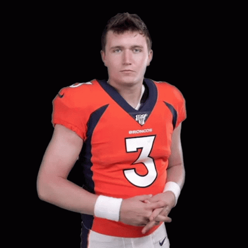 A Man Wearing A Broncos Jersey With The Number 3 GIF