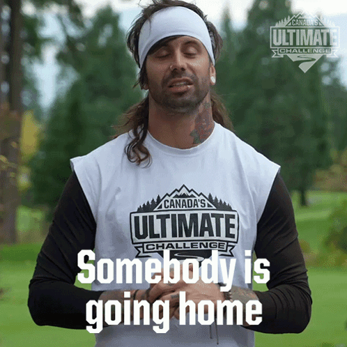 A Man Wearing A Canada 'S Ultimate Challenge Shirt GIF
