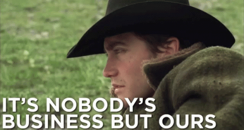 A Man Wearing A Cowboy Hat And A Fur Coat Says It 'S Nobody 'S Business But Ours GIF