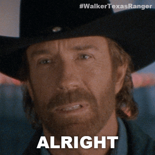 A Man Wearing A Cowboy Hat Says Alright GIF