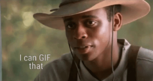A Man Wearing A Cowboy Hat With The Words I Can Gif That Below Him GIF