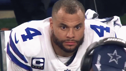 A Man Wearing A Cowboys Uniform With The Number 4 On It GIF