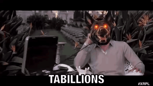 A Man Wearing A Dog Mask Is Talking On A Telephone . GIF
