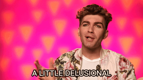 A Man Wearing A Floral Jacket Says A Little Delusional GIF