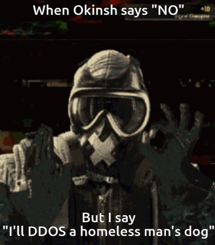 A Man Wearing A Gas Mask And Goggles Says " But I Say " GIF