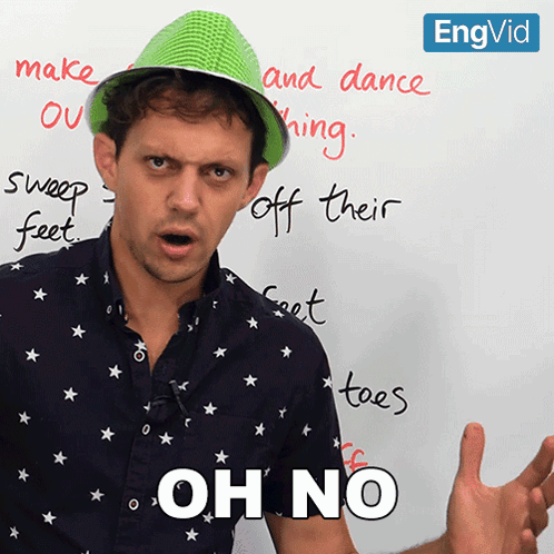 Green Hat Man Says Oh No GIF