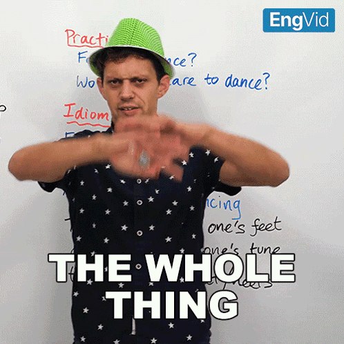 Man In Green Hat Standing Before White Board GIF