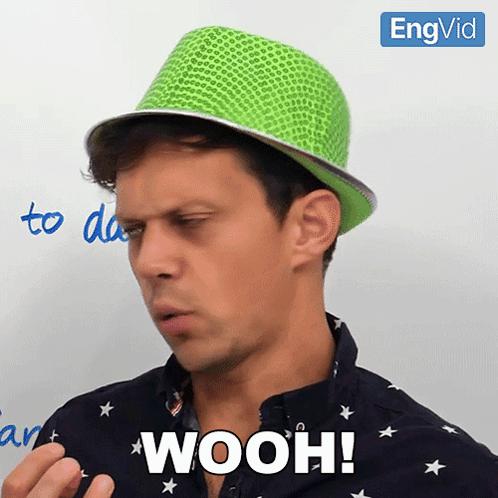 Green Hat Man Says Wooh GIF