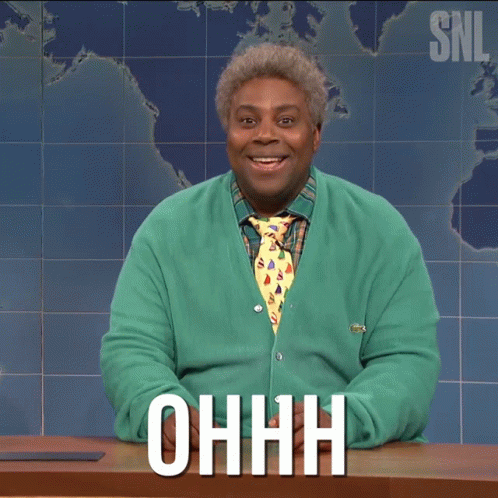 A Man Wearing A Green Sweater And Tie Says Ohhhh GIF