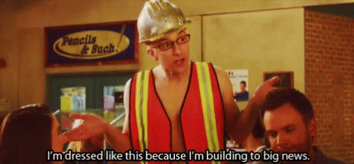A Man Wearing A Hard Hat And Safety Vest Says I 'M Dressed Like This GIF