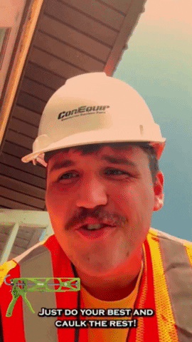 A Man Wearing A Hard Hat That Says Conequir GIF