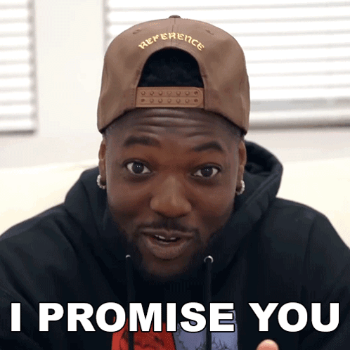 A Man Wearing A Hat And A Hoodie Says " I Promise You " GIF