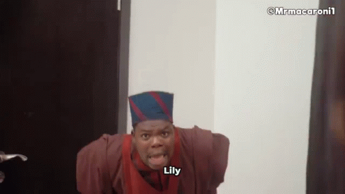 A Man Wearing A Hat And A Red Vest Is Making A Funny Face And Saying Lily . GIF