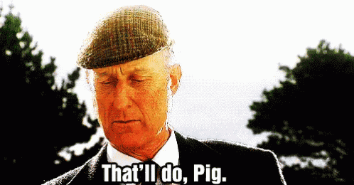 A Man Wearing A Hat And A Suit Says That 'Ll Do Pig GIF
