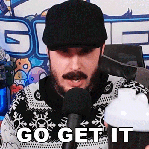 Man In Hat And Sweater Says Go Get It GIF