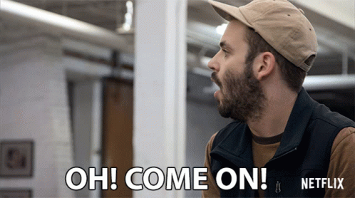 Man In Hat And Vest Saying Oh Come On GIF