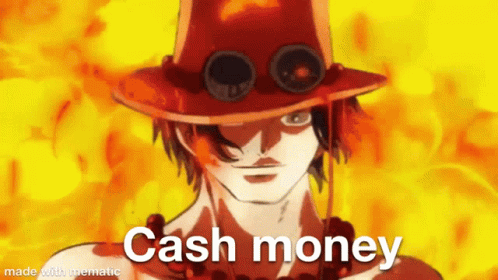 A Man Wearing A Hat And Goggles With The Words `` Cash Money '' Written On It . GIF