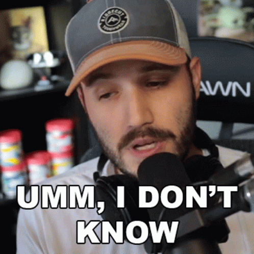 A Man Wearing A Hat And Headphones Says Umm I Don T Know GIF